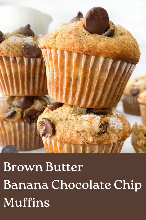 Banana Choc Chip Muffins, Chocolate Chip Banana Muffins, Chocolate Chip Muffin, Breakfast Muffin, Chocolate Muffin Recipe, Bakery Style Muffins, Chocolate Banana Muffins, Simple Muffin Recipe, Banana Muffin Recipe