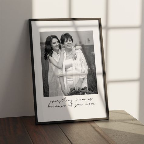 Personalized Family Gifts, Custom Poster, Photo Poster, Photo Gift, Mother And Daughter, New Mothers, Decor Idea, White Photo, Heartfelt Gifts