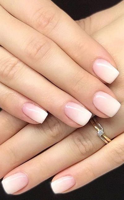 Épinglé sur Nagel hochzeit French Tip Nails Squoval, Nails Kurz, Baby Boomers Nails, Unghie Sfumate, Squoval Nails, Rose Tyler, Short Acrylic Nails Designs, Baby Boomer, Bridal Nails