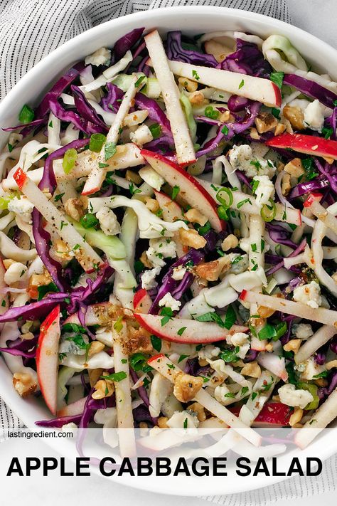 Apple Cabbage, Raisin Salad, Apple Salad Recipe, Red Cabbage Recipes, Red Cabbage Salad, Red Cabbage Slaw, Champagne Vinaigrette, Cabbage Salad Recipes, Apple Salad Recipes