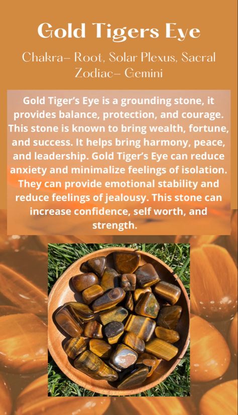 Tiger Eye Crystal Meaning, Tigers Eye Meaning, Witch Notes, Tigers Eye Crystal, Eye Meaning, Gold Tiger, Gold Tiger Eye, Tiger Eye Crystal, Crystal Healing Stones