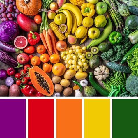 Vegetable Colour Palette, Healthy Colour Palette, Healthy Food Color Palette, Healthy Color Palette, Fruit Color Palette, Food Color Palette, Food Colors Palette, Color Thesaurus, Soccer Birthday Cakes