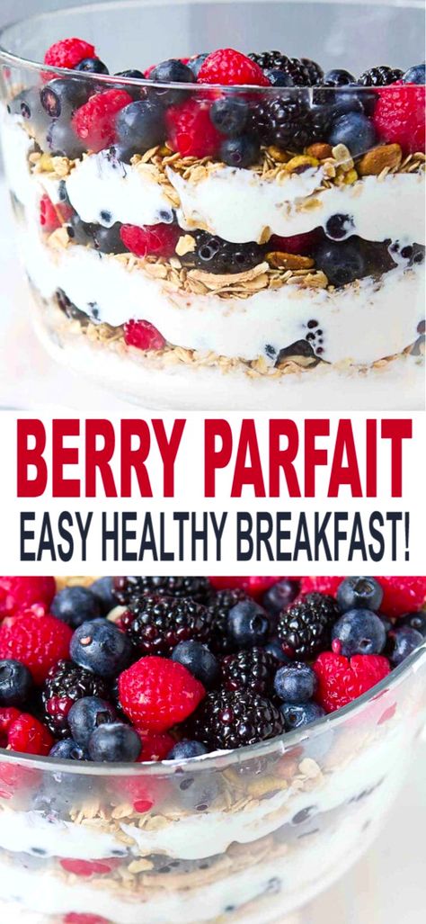 Parfait Trifle, Yogurt Parfait Breakfast, Breakfast Trifle, Parfait Yogurt, Berry Yogurt Parfait, Breakfast Potluck, Breakfast Dessert Recipes, Trifle Dessert Recipes, Breakfast Parfait