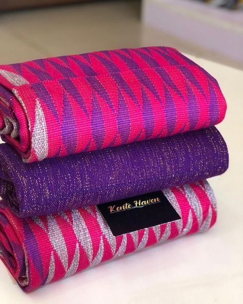 Purple Kente Styles Ghana, Ombre Kente, Purple Kente, Pink Kente, Kente Material, Kente Cloth Patterns African Textiles, Pink Kente Cloth, Africa Chic, Kente Designs