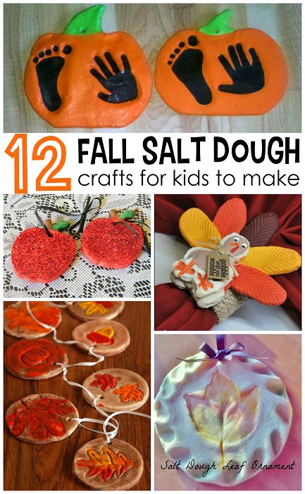 Fall salt dough ornaments and craft ideas for kids to make! (Find pumpkins, leaves, apples, turkeys, and more!) Thanksgiving Crafts For Babies, Dough Crafts, Salt Dough Crafts, Presente Diy, Salt Dough Ornaments, Dough Ornaments, Daycare Crafts, Autumn Crafts, Fall Crafts For Kids