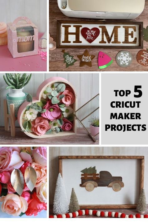 DIY projects with the Cricut Maker. Learn how to use different Maker tools to cut felt, faux leather, wood and cardstock. #CricutMaker Cardstock Crafts Cricut, Cricut 2023, Cricut Maker Projects, Cricut Felt, Homemade Gift Boxes, Cardstock Crafts, Crafts Cricut, Maker Ideas, Maker Project