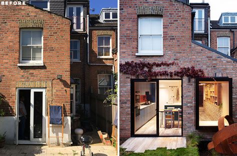 Kitchen Extension Terraced House, House Facelift, Chalet Bungalow, Terrace Extension, Small House Extensions, Rehab Addict, House Transformation, Side Return Extension, Transformation Inspiration