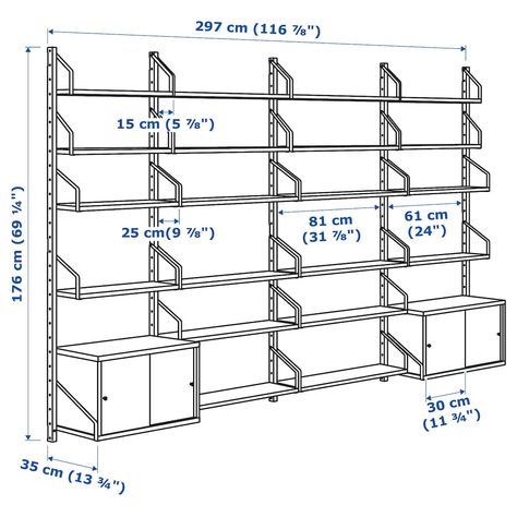 SVALNÄS Wall-mounted storage combination - bamboo, white - IKEA Ikea Svalnas, Store Shelves Design, Lacquered Walls, Door Brackets, Pharmacy Design, Showroom Interior Design, Retail Shelving, Store Interiors, Tempered Glass Shelves