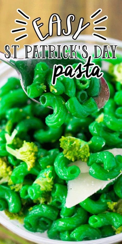 St Patricks Day Cooking For Kids, Kid Friendly St Patricks Day Food, St Patrick’s Day Dinner Kids, St Patricks Day Dinner For Kids, St Patricks Day Food Ideas For Kids, St Pattys Dinner, Parmesan Broccoli Pasta, Green Pasta Recipe, St Patricks Food