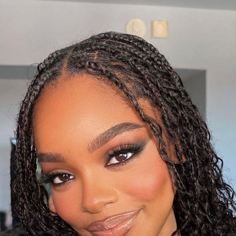 Mikaria Janae Makeup, Braids Makeup Look, Naturally Pretty Makeup, Olivia Makeup, Work Makeup Looks, African Makeup, Melanin Makeup, Sultry Makeup, Face Beat Makeup