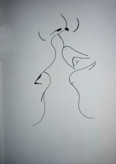 Two People About To Kiss Drawing, Simple Kiss Drawing, Sketches Of People Kissing, Romantic Simple Drawings, Couples Simple Drawing, Drawing Of Lovers Kiss, Two People Kissing Drawing Simple, Kiss Drawings Minimalist, Drawing Ideas Couples Kisses Sketch