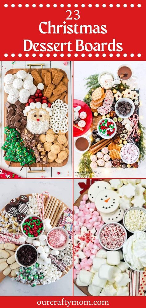 Dessert Charcuterie Board Ideas For Christmas, Pretty Christmas Appetizers, Christmas Candy Charcuterie Boards, Dessert Christmas Board, Christmas Sweets Platter, Christmas Treat Ideas Easy, Sweet Treat Board Ideas, Cookies Board Ideas, Christmas Platter Ideas Desserts