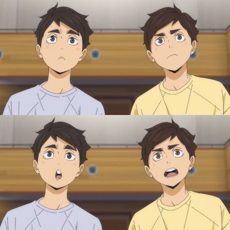 Miya Twins Fanart, Haikyuu Twins, Haikyuu Screencaps, Haikyuu To The Top, Osamu Miya, Miya Twins, Miya Atsumu, Haikyuu 3, Stage Play