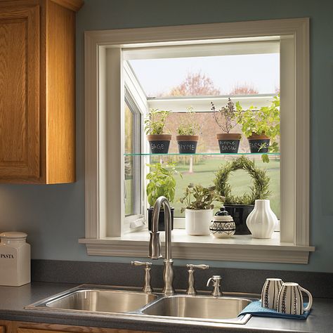 Kitchen Garden Window Over Sink, Kitchen Garden Windows, Kitchen Window Box, Window Over Kitchen Sink, Kitchen Garden Window, Greenhouse Window, Window Over Sink, Over Kitchen Sink, Kitchen Bay Window