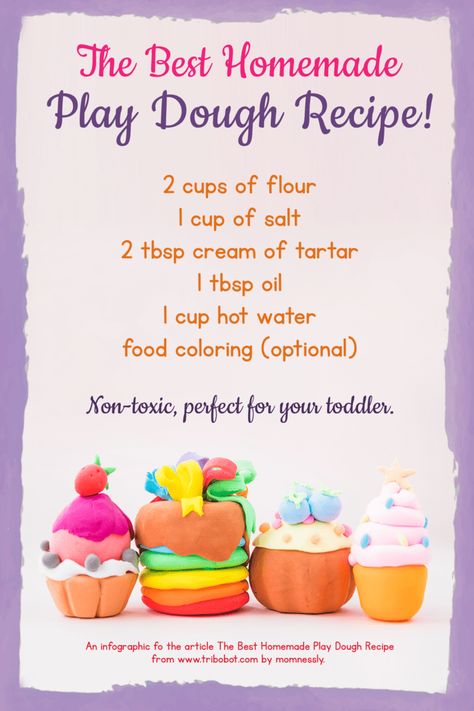 The Best Homemade Play Dough Recipe - Tribobot x Mom Nessly Homemade Play Dough Recipe, Best Playdough Recipe, Play Dough Recipe, Homemade Playdough Recipe, Playdough Recipe, Homemade Playdough, Kids Activity, Toddler Fun, Play Dough