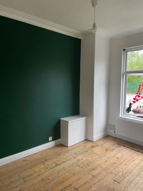 Forest Green Bedrooms, Dark Green Rooms, Green Walls Living Room, Dark Green Living Room, Green Bedroom Walls, Retro Room Decor, Green Wall Color, Green Painted Walls, Room Color Combination