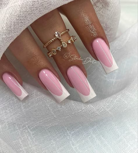 Wedding Guest Nails, Tip Nail Designs, Pink French Nails, French Manicures, Milky Nails, Manicure Nail Designs, French Tip Nail Designs, French Tip Acrylic Nails, Classy Acrylic Nails