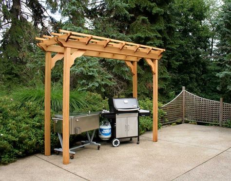 Creekvine Designs 4' x 10' Cedar New Dawn Pergola Small Pergola, Pergola Diy, Cheap Pergola, Pergola Swing, Wood Pergola, Metal Pergola, Pergola Attached To House, Garden Vines, Pergola Canopy