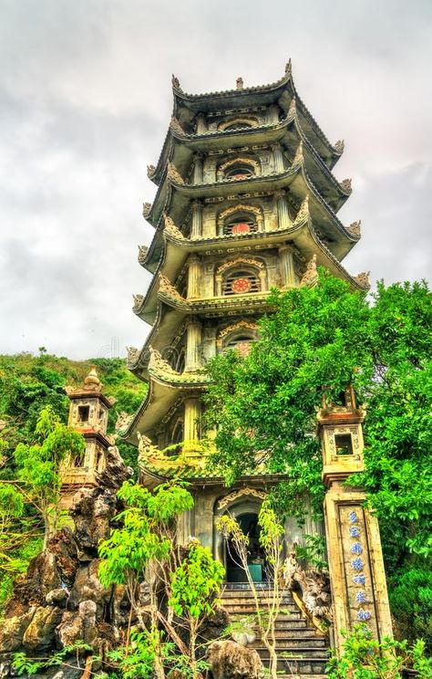 Buddhist pagoda on Marble Mountains at Da Nang, Vietnam. Buddhist pagoda on Marble Mountains near Da Nang, Vietnam royalty free stock photos Travelling Asia, Buddhist Pagoda, Da Nang Vietnam, Hoi An, Vietnam Travel, Da Nang, Asia Travel, Big Ben, Free Stock Photos