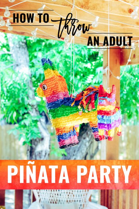 Fiesta Themed 40th Birthday Party, Pinatas For Adults, Piñatas For Adults, Pinata Party Decorations, Taco Party Games For Adults, Mexican Fiesta Games For Adults, Pinata For Adults Ideas, Mexican Theme Party Games For Adults, Mexican Party Piñata