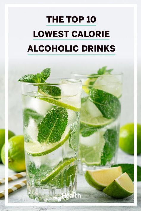 Whether you love wine, beer, or fancy mixed drinks, here's a quick guide to the healthiest options you can order (or make at home). #lowcaldrinks #alcoholicdrinks #cocktails Healthy Liquor Drinks, Low Calorie Liquor, Low Calorie Mixed Drinks, Light Alcoholic Drinks, Low Cal Cocktails, Easy Healthy Drinks, Healthy Mixed Drinks, Low Calorie Alcohol, Low Carb Alcohol