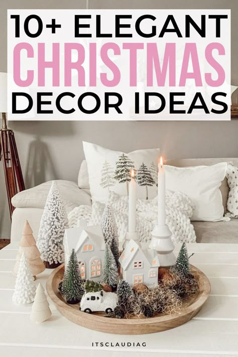 Omg these are the best 2022 white Christmas decor ideas I have ever seen! All the christmas decorations 2022 they show you are super cute and easy to copy. Old Christmas Decor, Christmas Decorations 2022, Christmas Dorm, White Christmas Decor Ideas, White Christmas Tree Skirt, White And Gold Christmas, Center Table Decor, White Christmas Lights, White Christmas Wreath