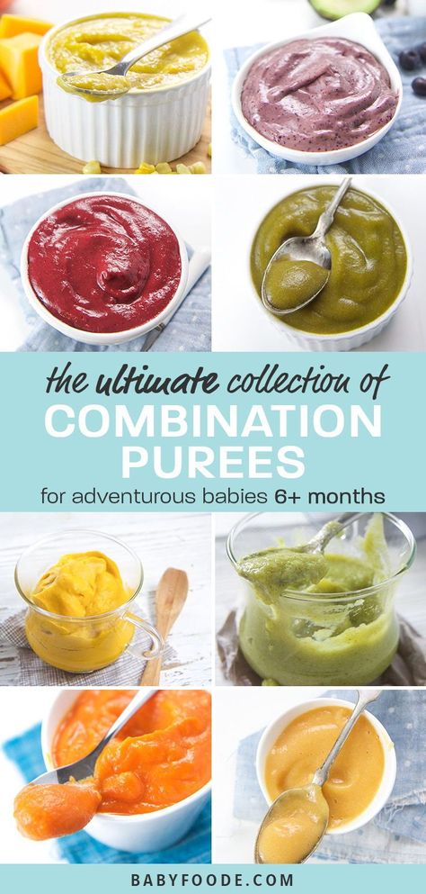 This is the best collection of combination purees out there! Find recipes, ideas, and inspiration for moving your 6+ month baby to stage 2 combination purees, including recipes for breakfast, lunch, and dinner. Homemade baby cereals, fruit purees, vegetable purees, quick purees, frugal baby food recipes, organic baby food recipes, and more! #babyfood # homemadebabyfood #babyfoodrecipes #combinationpurees #6months Baby Food Recipes Stage 2, 7 Month Old Baby Food, 6 Months Baby Food, Instant Pot Baby Food, Baby Food Recipes Stage 1, Apple Baby Food, Banana Baby Food, Baby Food Combinations, 6 Month Baby Food