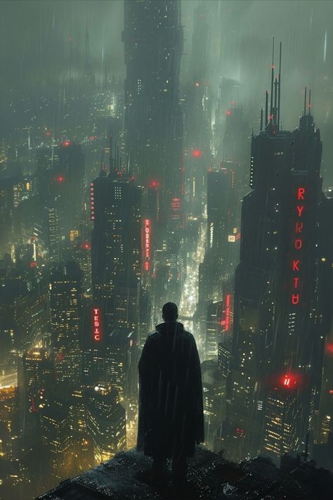 darkness, hunter schafer, city, street, urban, light, business, downtown, abstract, skyscraper, man, art, rain, architecture, wear Scenes And Spaces, Cyberpunk Book Cover, Retro Sci Fi Aesthetic, Modern Dystopia, Blade Runner 2049 Aesthetic, Blade Runner Aesthetic, Blade Runner City, Nerd Bedroom, Blade Runner 2049 Wallpaper