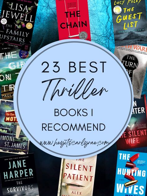 23 Best Thriller Books to Read 2023 is finally a list I'm sharing! From Ruth Ware to Karin Slaughter I selected thriller books with twisty plots! 2023 Mystery Books, Fiction Mystery Books, Twisty Thriller Books, Good Books To Read Thriller, Physiological Thriller Books To Read, Books To Read Mystery Thriller, Best Mysteries To Read, Best Suspense Thriller Books, Must Reads 2023