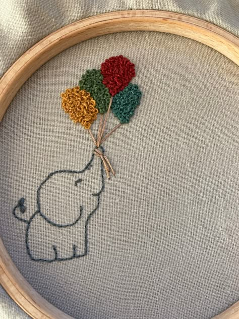 Kawaii Embroidery Ideas, Elephant Embroidery Pattern, Nursery Embroidery Ideas, Embriodary Design Ideas Easy, Embroidery Animals Easy, Baby Boy Embroidery Ideas, Baby Embroidery Ideas Boys, Tshirt Embroidery Ideas, Hand Embroidery Tshirt