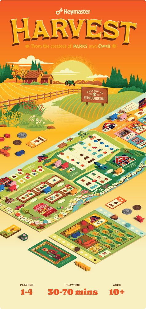 Harvest - A Farming Game by Keymaster Games — Kickstarter Farming Game, Cozy Games, Farm Games, Harvest Festival, Age 10, Fall Festival, Game On, Commonwealth, Tabletop Games