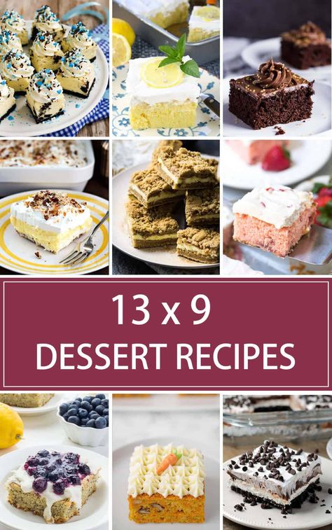 Whether you are hosting a gathering at home or heading out to a potluck with friends, you're sure to find some inspiration in this collection of 20 delicious 13 x 9 Dessert Recipes for a Crowd. #13x9 #dessertrecipes #desserts #dessertsforacrowd #potluckrecipes Easy Cheap Desserts, Desserts Potluck, Different Desserts, Cheap Desserts, Puff Dessert, Food Deserts, Best Christmas Desserts, Easy Holiday Desserts, Potluck Desserts