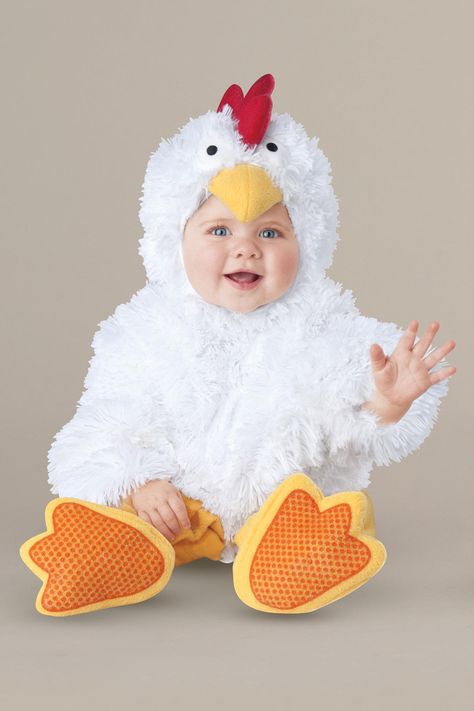 Cluckin' Cutie Costume for Baby: #Chasingfireflies $59.00 Chicken Halloween, Baby Cosplay, Chicken Costumes, Baby Kostüm, Baby Overall, Baby Chickens, Holiday Costumes, Pet Chickens, Baby Easter