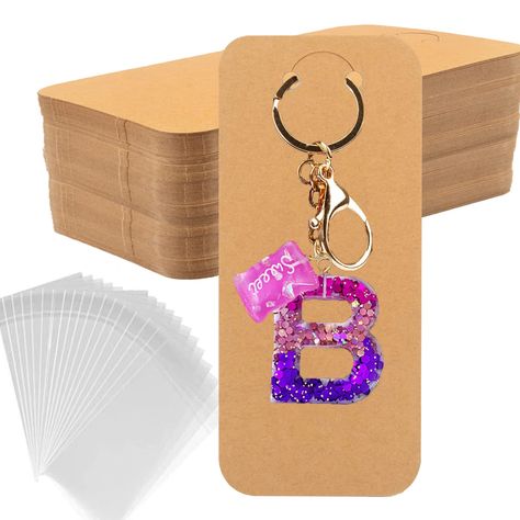 Packaging Keychain Ideas, Keychain Packaging Ideas Diy, Keychain Packaging Ideas, Keyring Packaging, Keychain Display Card, Keyring Display, Crochet Rakhi, Keychain Package, Blank Card Design