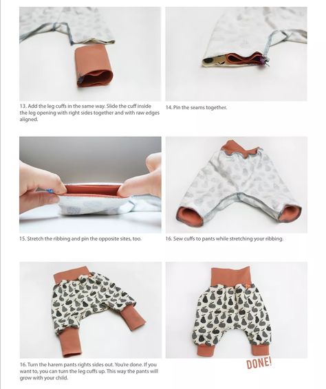 FREE PATTERN: Harem Pants | Size 50 - 68 (0-5 months) Baby Harem Pants Pattern, Toddler Harem Pants, Pants Pattern Free, Harem Pants Pattern, Baby Pants Pattern, Boys Sewing Patterns, Baby Puffs, Baby Harem Pants, Boy Sewing