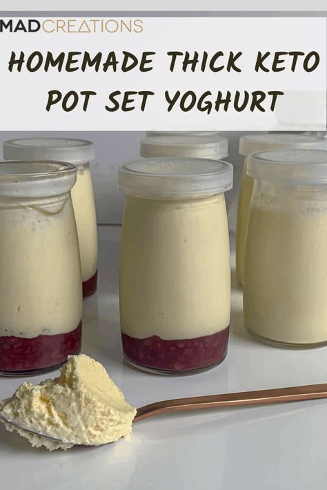 Homemade Thick Keto Pot Set Yogurt Keto Yogurt, Yogurt Substitute, Low Carb Yogurt, Sugar Free Yogurt, Yoghurt Recipe, Sugar Free Jam, Yogurt Recipe, Homemade Yogurt, Yogurt Recipes