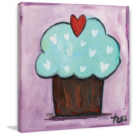 Cupcake Painting, Kids Canvas Art, Man Working, Kids Canvas, Easy Canvas Painting, Valentines Art, Marmont Hill, Canvas Frames, Painting Class