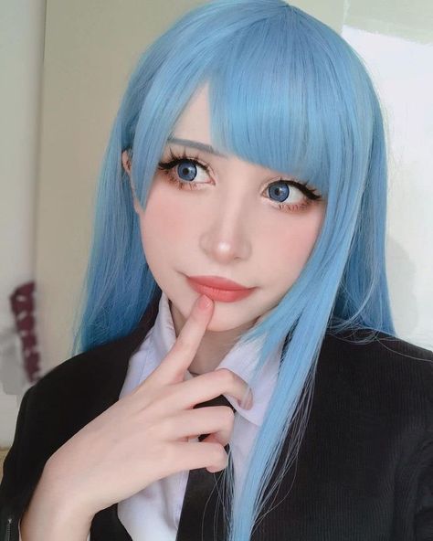 Blue Straight Cosplay Wig | Alacos Cosplay Wig for Jujutsu Kaisen Miwa Kasumi + Free Cap Kasumi Cosplay, Miwa Kasumi, Cosplay Inspo, Anime Jujutsu Kaisen, Anime Fashion, Blue Wig, Cosplay Hair, Costume Fashion, Party Hair