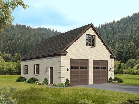 Tandem Garage with Loft, 062G-0300 Garage With Loft, Garage Plans With Loft, Garage Plans Detached, Open Loft, Garage Loft, Tandem Garage, Loft Space, Garage Apartments, Garage Plan