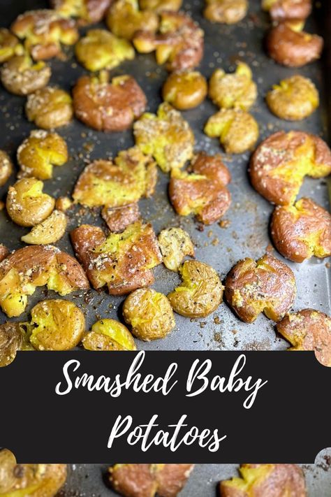 Smashed Baby Potatoes · Jess in the Kitchen Harvest Potatoes Recipe, Baby Dutch Yellow Potatoes Recipes, Yellow Potatoes Recipes, Baby Dutch Yellow Potatoes, Golden Potato Recipes, Smashed Baby Potatoes, Small Potatoes Recipe, Baked Baby Potatoes, Gold Potato Recipes