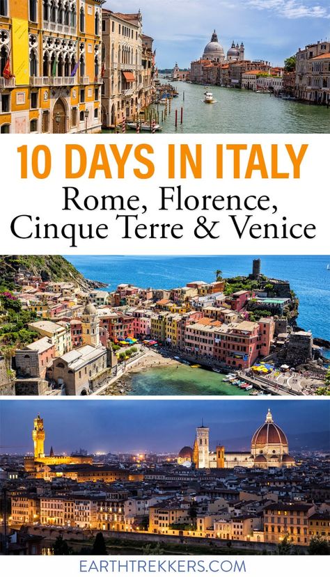 Cinque Terre Itinerary, Places To Visit In Rome, Vacations For Couples, 10 Days In Italy, Italy Trip Planning, Rome Itinerary, Italy Destinations, Tuscany Travel, Best Of Italy