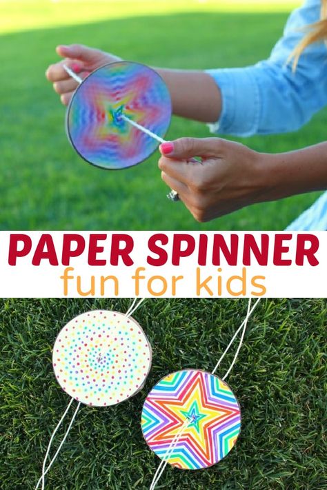 Diy Paper Spinner, Endless Paper, Kunst For Barn, Paper Spinners, Spinners Diy, Kraf Kertas, Summer Series, Kraf Diy, Simple Craft