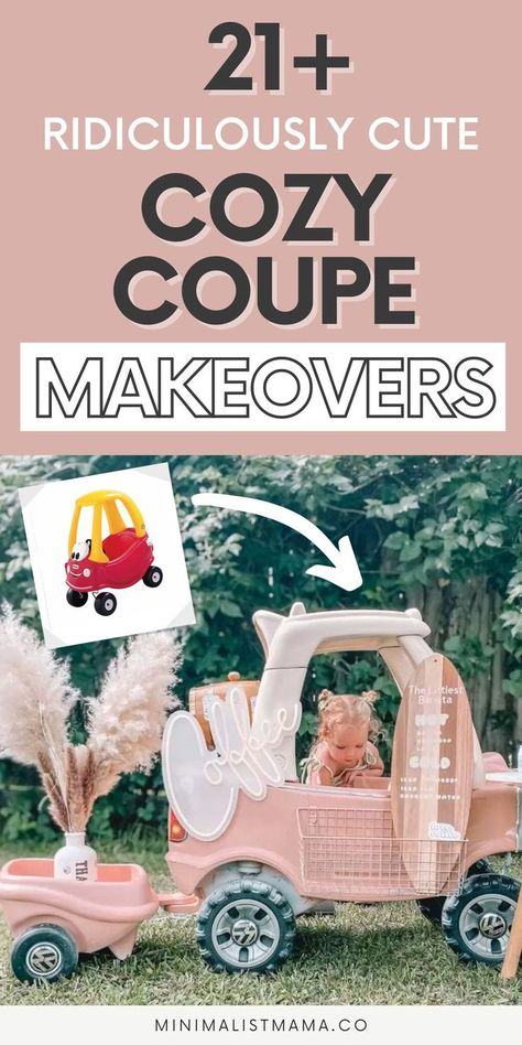 Repainting Cozy Coupe, Cozy Coupe Farm Truck, Tiny Tikes Car Makeover, Diy Push Car Makeover, Little Tike Car Makeover, Crazy Coupe Makeover, Fisher Price Car Makeover, Cozy Coupe Halloween Costume, Painting Cozy Coupe Cars