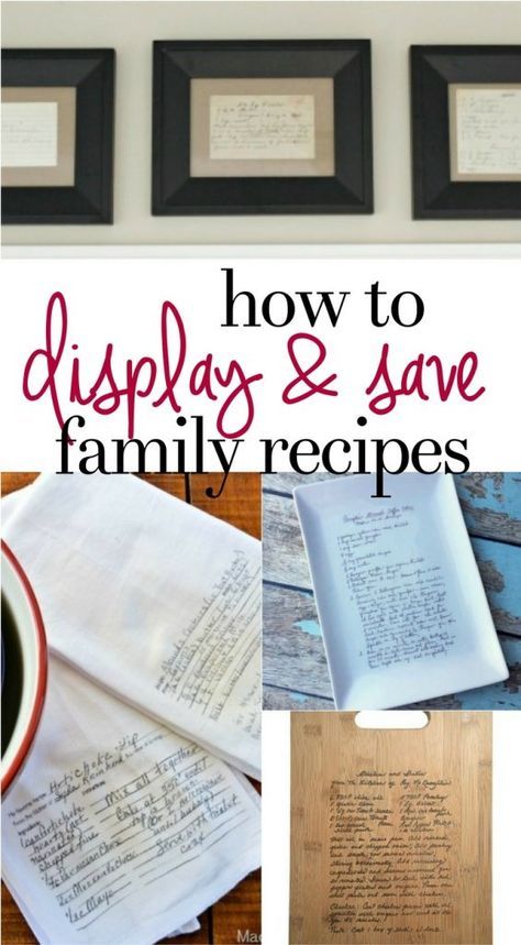 How to Display and Save Family Recipe Cards - Preserve family recipe cards with these meaningful kitchen projects that serve as a daily reminder of special family memories. Recipe Display Ideas, Family Recipe Cards, Framed Recipes, A Daily Reminder, Family Recipe Book, Handwritten Recipes, Food Displays, Farmhouse Ideas, Family Keepsakes