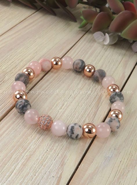 Beaded Bracelets For Women, Crystal Bead Bracelet Ideas, Girly Bracelets, Stone Bead Jewelry, Healing Gemstone Bracelets, Fancy Jewellery Designs, Gems Bracelet, Rose Quartz Bracelet, Beads Bracelet Design