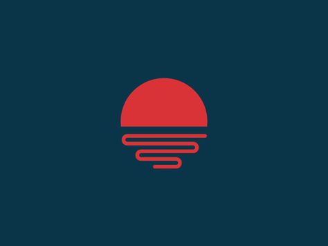 Dribbble - Noodle Sunrise - via #designhunt Tree Logo Ideas, Sunrise Logo, Sunset Logo, House Tree, Inspiration Logo Design, Sun Logo, New Retro Wave, Tree Logo, Restaurant Logo