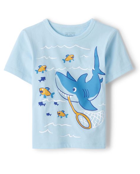 Shark Graphic Design, Kids Tshirt Designs, Shark Graphic, Shirt Print Design, Kids Set, Girls Summer Outfits, Baby And Toddler, Boy Tees, Fishing T Shirts