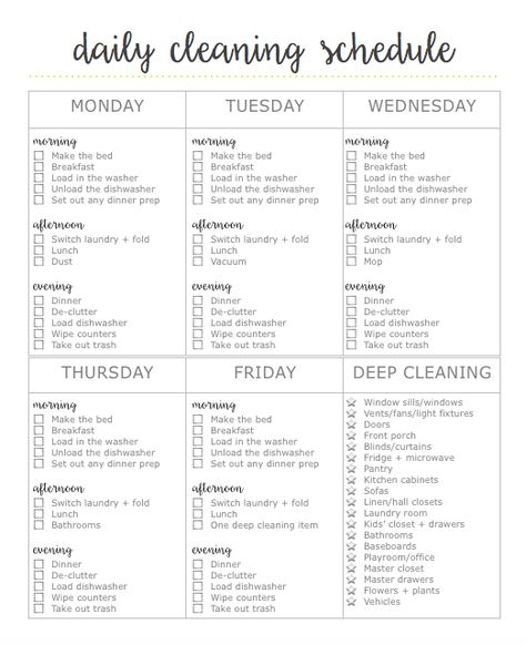 Fly Lady Printables Free, Daily Household Cleaning Schedule, Fly Lady Cleaning Schedule Printable, Daily Cleaning Schedule, Clean Hacks, Cleaning Checklists, Fly Lady, Cleaning Schedules, Clean Baking Pans