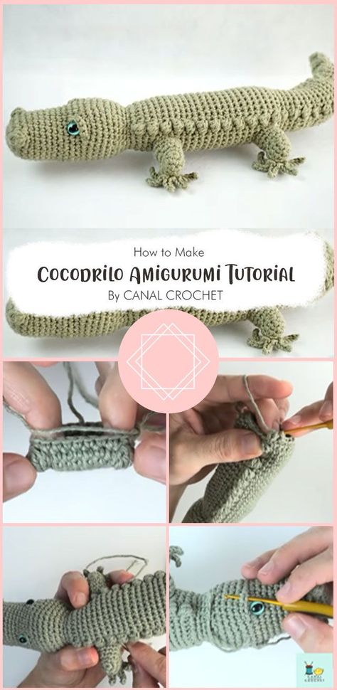 Simple and fun pattern to make Cocodrilo amigurumi By CANAL CROCHET. This toy works up quickly and can be easily customized with different colors. Amigurumi Tutorial, Pattern Ideas, Wild Animal, Amigurumi Toys, Cool Patterns, Amigurumi Pattern, Crochet Amigurumi, Animals Wild, Free Crochet Pattern