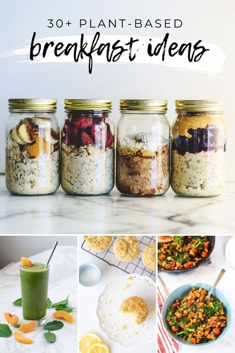 Vegan Breakfast Bowl Recipes, Breakfast Plant Base, Plant Based Vegan Breakfast, Easy Plant Based Breakfast Recipes, Vegan Breakfasts Healthy, Plant Based Recipes Breakfast Simple, Plant Based Protein Smoothies, Plant Based Breakfast Meal Prep, Plant Based Smoothie Bowls